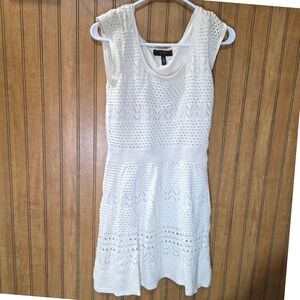 Jessica Simpson Crochet Dress Sleeveless Knit Lined Fit‎ & Flare Size M